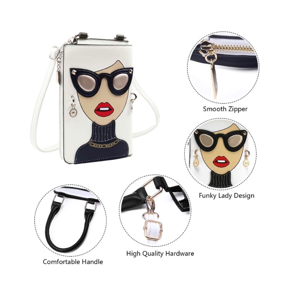 WHITE PERSONALITY CROSSBODY & SATCHEL BAG - Picture 7 of 8